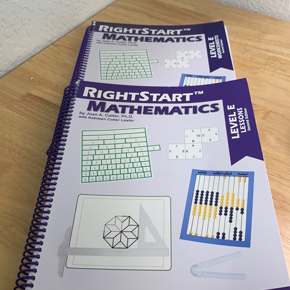 Right Start Math level e lessons and worksheets books